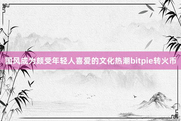 国风成为颇受年轻人喜爱的文化热潮bitpie转火币