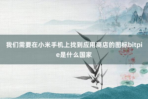 我们需要在小米手机上找到应用商店的图标bitpie是什么国家