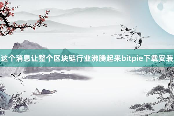 这个消息让整个区块链行业沸腾起来bitpie下载安装