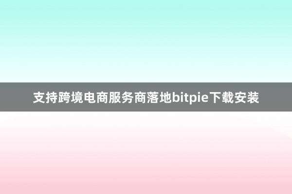 支持跨境电商服务商落地bitpie下载安装