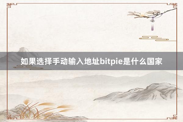 如果选择手动输入地址bitpie是什么国家