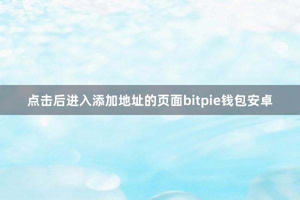 点击后进入添加地址的页面bitpie钱包安卓