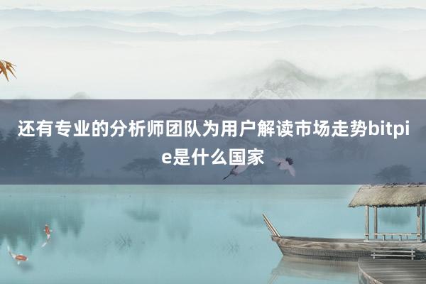 还有专业的分析师团队为用户解读市场走势bitpie是什么国家