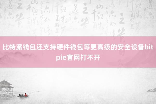 比特派钱包还支持硬件钱包等更高级的安全设备bitpie官网打不开