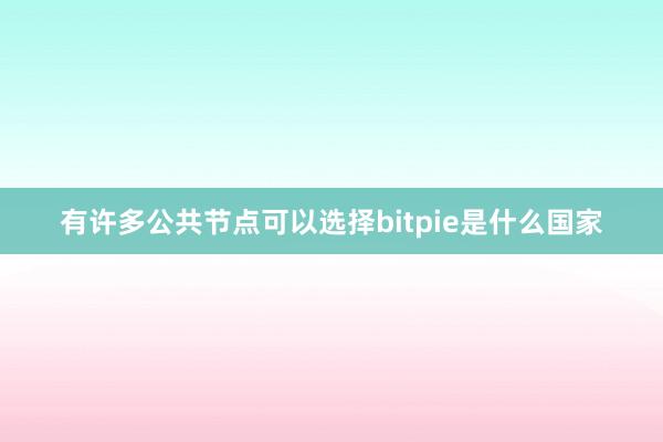 有许多公共节点可以选择bitpie是什么国家