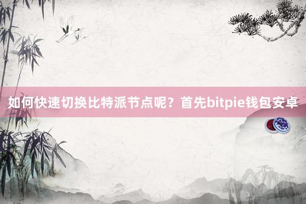 如何快速切换比特派节点呢？首先bitpie钱包安卓