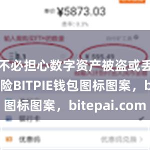 不必担心数字资产被盗或丢失的风险BITPIE钱包图标图案，bitepai.com