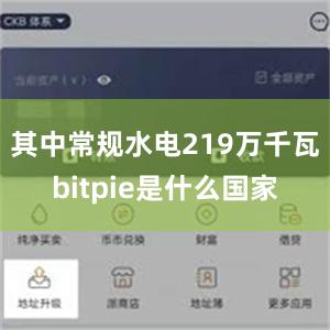 其中常规水电219万千瓦bitpie是什么国家